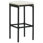3-tlg. Bar-Set Poly Rattan Schwarz