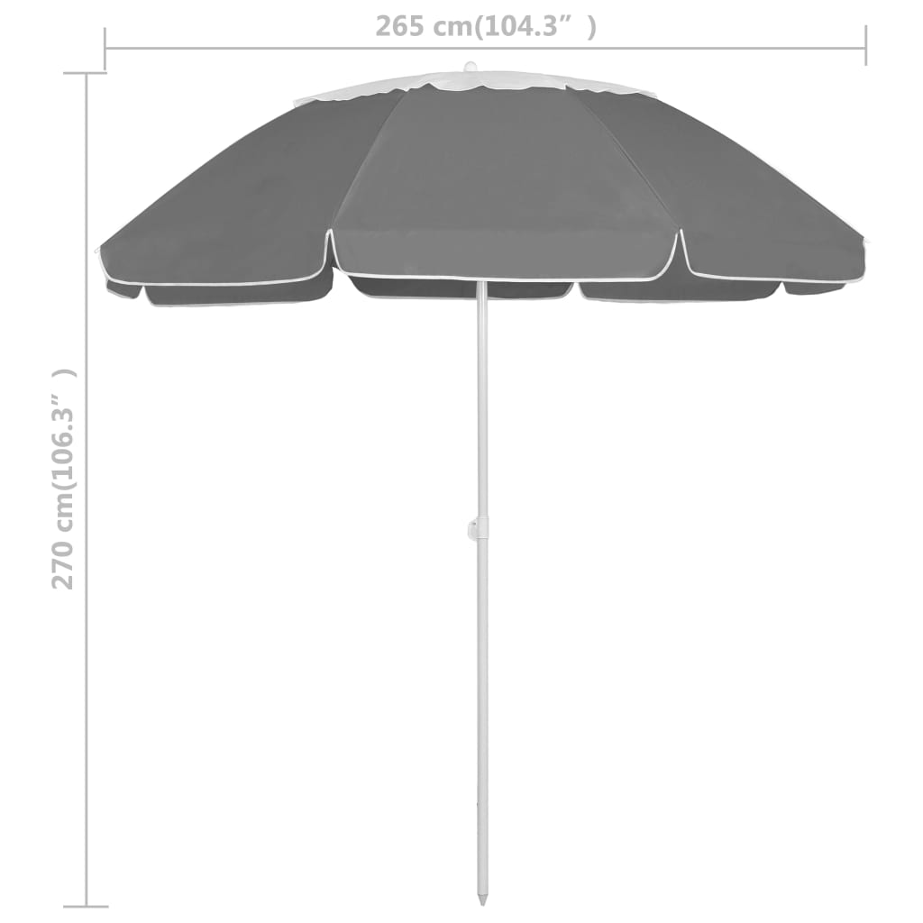 Strandschirm Anthrazit 300 cm