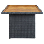 Gartentisch Dunkelgrau Poly Rattan und Akazie Massivholz