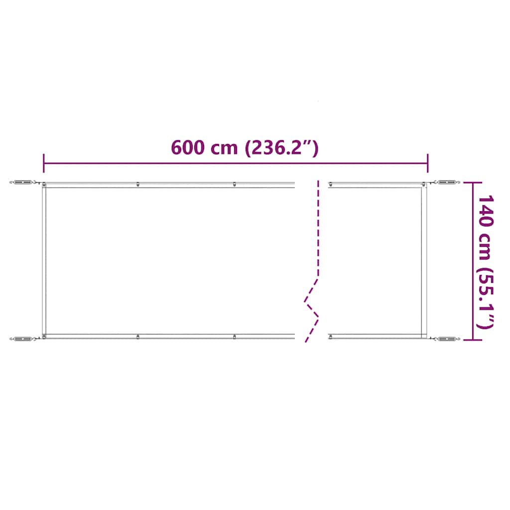 Senkrechtmarkise Anthrazit 140x600 cm Oxford-Gewebe