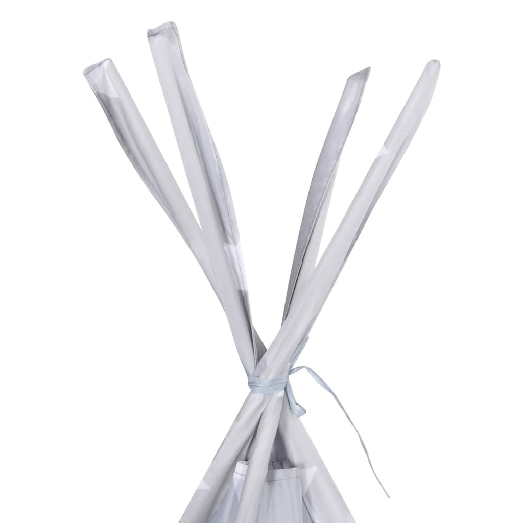 Kinder Tipi-Zelt mit Tasche Polyester Grau 115x115x160 cm