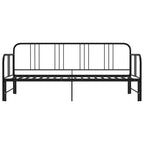 Tagesbett Ausziehbar Schwarz Metall 90x200 cm