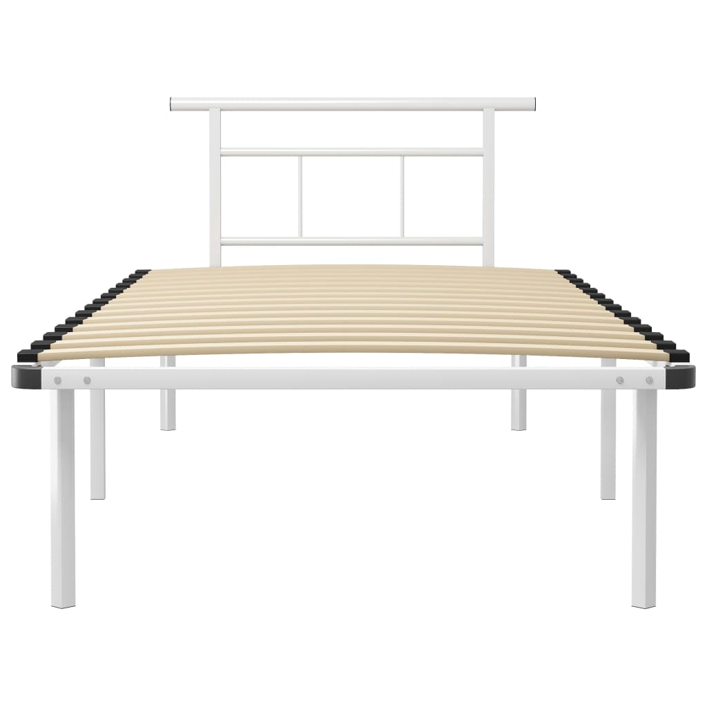Bettgestell Weiß Metall 100x200 cm