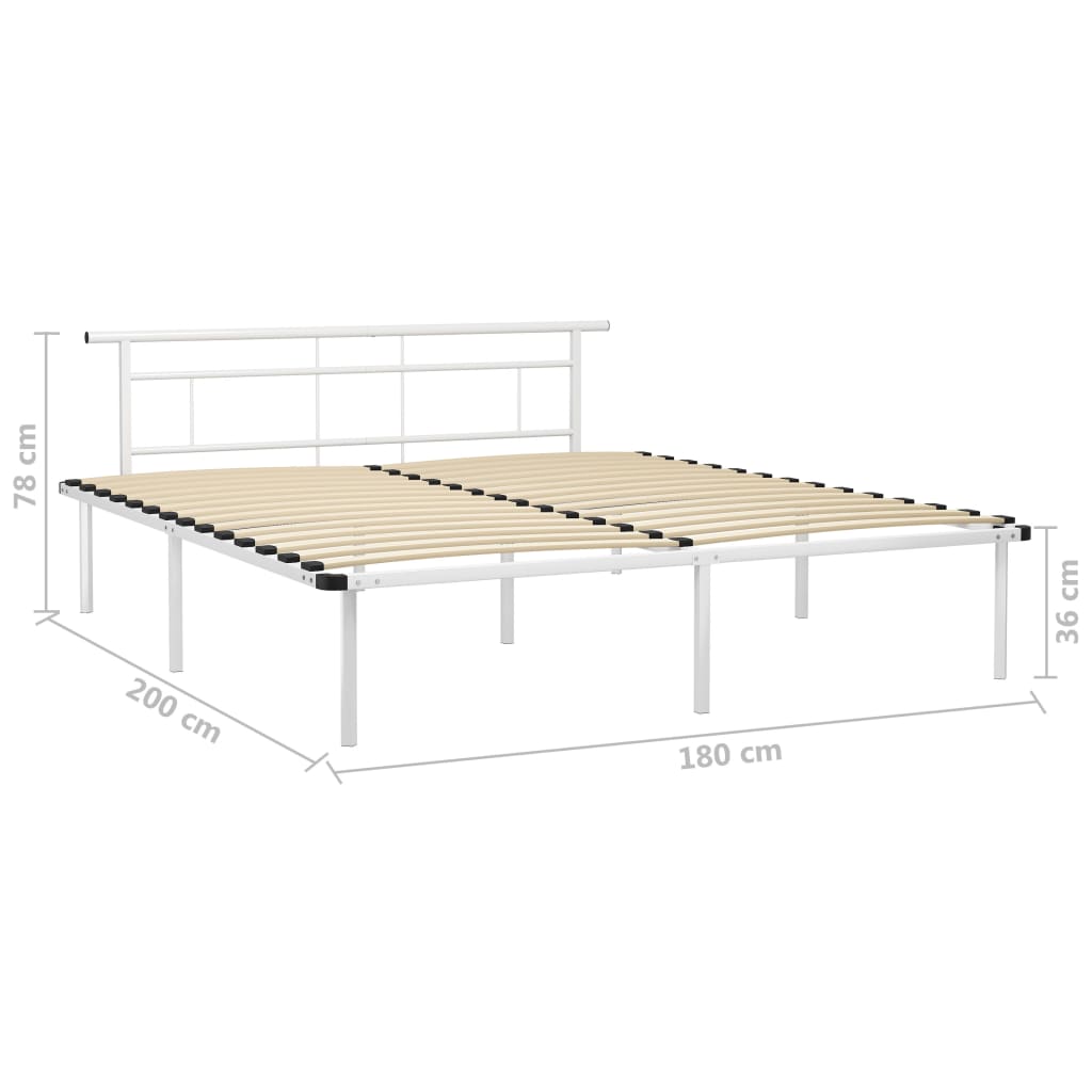 Bettgestell Weiß Metall 180x200 cm