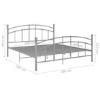 Bettgestell Grau Metall 180x200 cm
