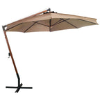 Ampelschirm mit Mast Taupe 3,5x2,9 m Massivholz Tanne