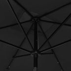 Sonnenschirm mit LEDs und Stahl-Mast Schwarz 2x3 m