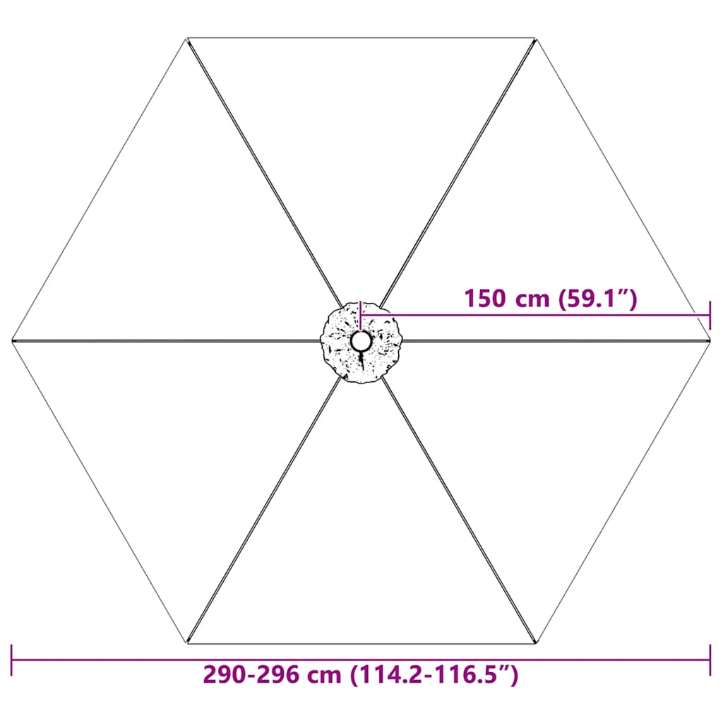 Ersatzbezug für Sonnenschirm Anthrazit 300 cm