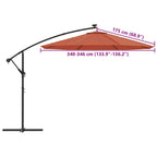 Ersatzbezug für Ampelschirm Terracotta-Rot 350 cm