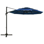 Sonnenschirm mit Aluminium-Mast 4-lagig Azurblau 3x3 m