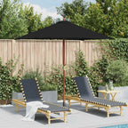 Sonnenschirm mit Holzmast Schwarz 150x200 cm