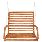 Schaukelbank Bugholz Massiv mit Teak-Finish 126x63x92 cm