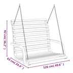 Schaukelbank Bugholz Massiv mit Teak-Finish 126x63x92 cm