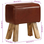 Sitzbank Turnbock-Design 38 cm Braun Echtleder Massivholz Mango