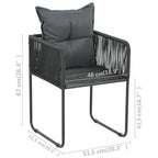 Gartenstühle 6 Stk. mit Kissen Poly Rattan Schwarz
