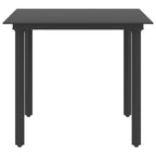 Garten-Esstisch Schwarz 80x80x74 cm Stahl und Glas