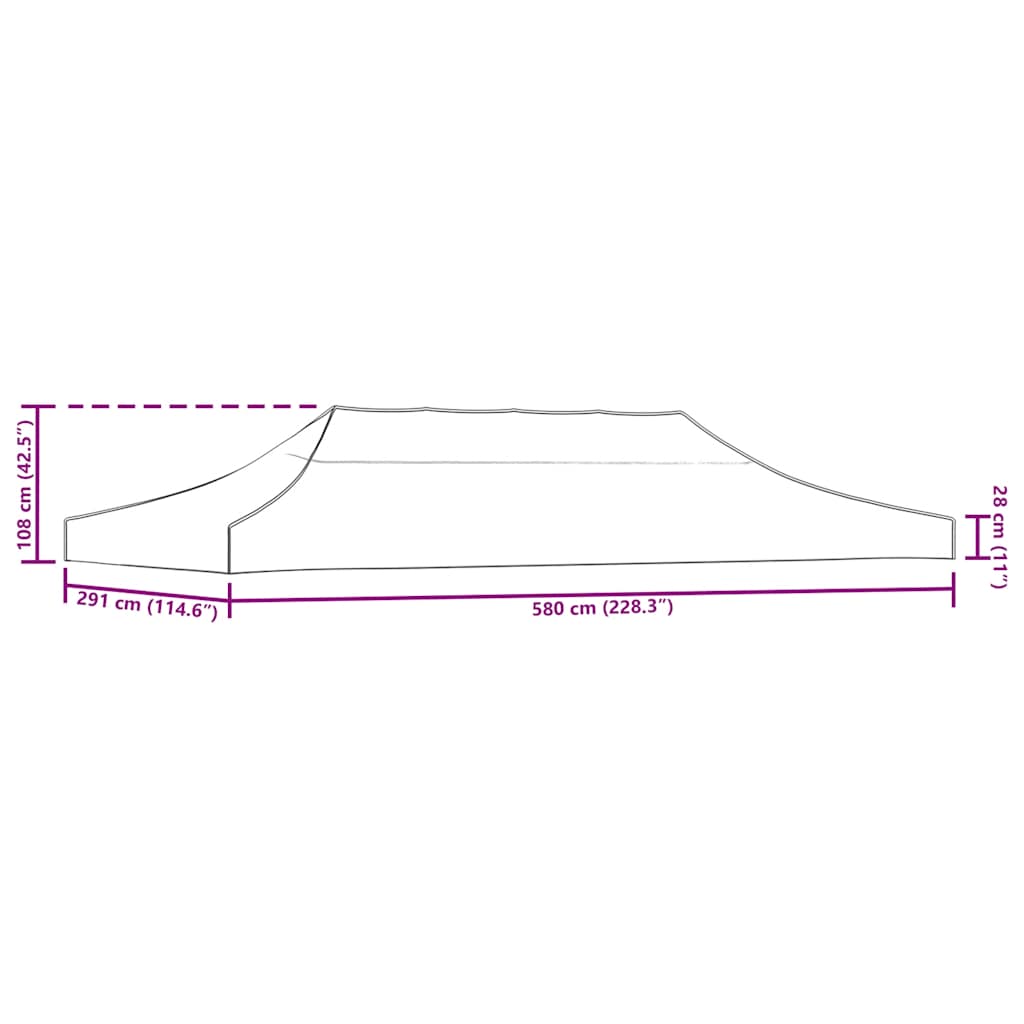Partyzelt-Dach 6x3 m Gelb 270 g/m²