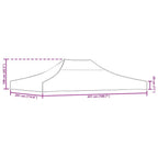 Partyzelt-Dach 4,5x3 m Schwarz 270 g/m²