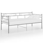 Schlafsofa Bettgestell Grau Metall 90x200 cm