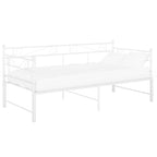 Tagesbett Ausziehbar Weiß Metall 90x200 cm