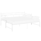 Tagesbett Ausziehbar Weiß Metall 90x200 cm