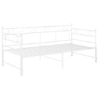 Tagesbett Ausziehbar Weiß Metall 90x200 cm