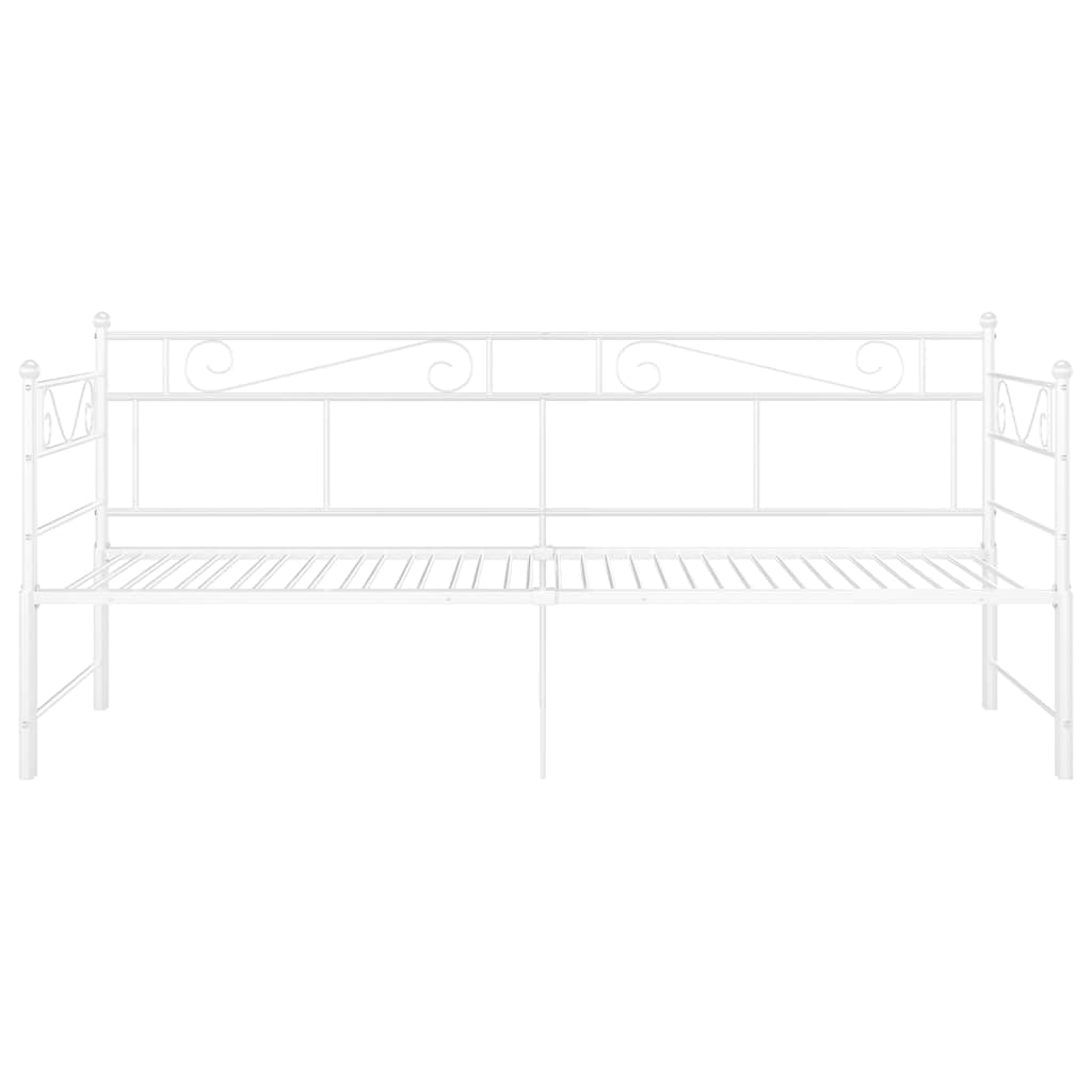 Tagesbett Ausziehbar Weiß Metall 90x200 cm