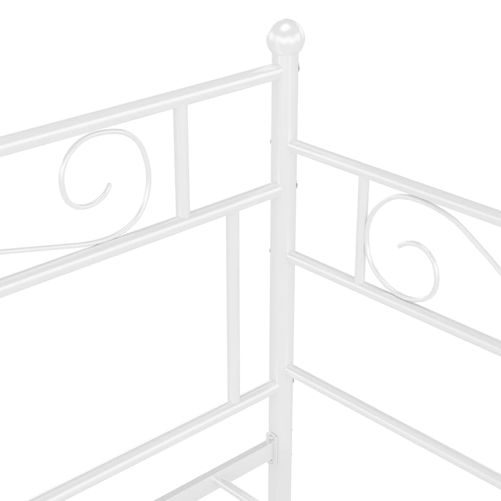 Tagesbett Ausziehbar Weiß Metall 90x200 cm