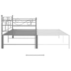 Tagesbett Ausziehbar Grau Metall 90x200 cm