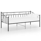 Schlafsofa Bettgestell Schwarz Metall 90x200 cm