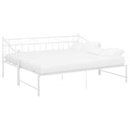 Ausziehsofa Bettgestell Weiß Metall 90x200 cm