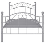 Bett Grau Metall 100x200 cm