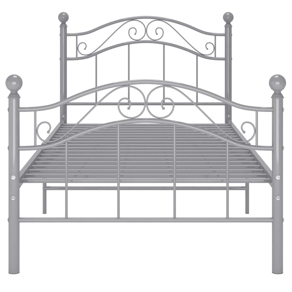 Bett Grau Metall 100x200 cm