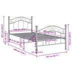 Bett Grau Metall 100x200 cm