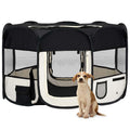 Faltbarer Welpenlaufstall mit Tragetasche Schwarz 125x125x61 cm