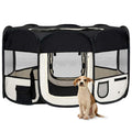Faltbarer Welpenlaufstall mit Tragetasche Schwarz 145x145x61 cm