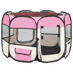 Faltbarer Welpenlaufstall mit Tragetasche Rosa 90x90x58 cm