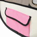 Faltbarer Welpenlaufstall mit Tragetasche Rosa 90x90x58 cm