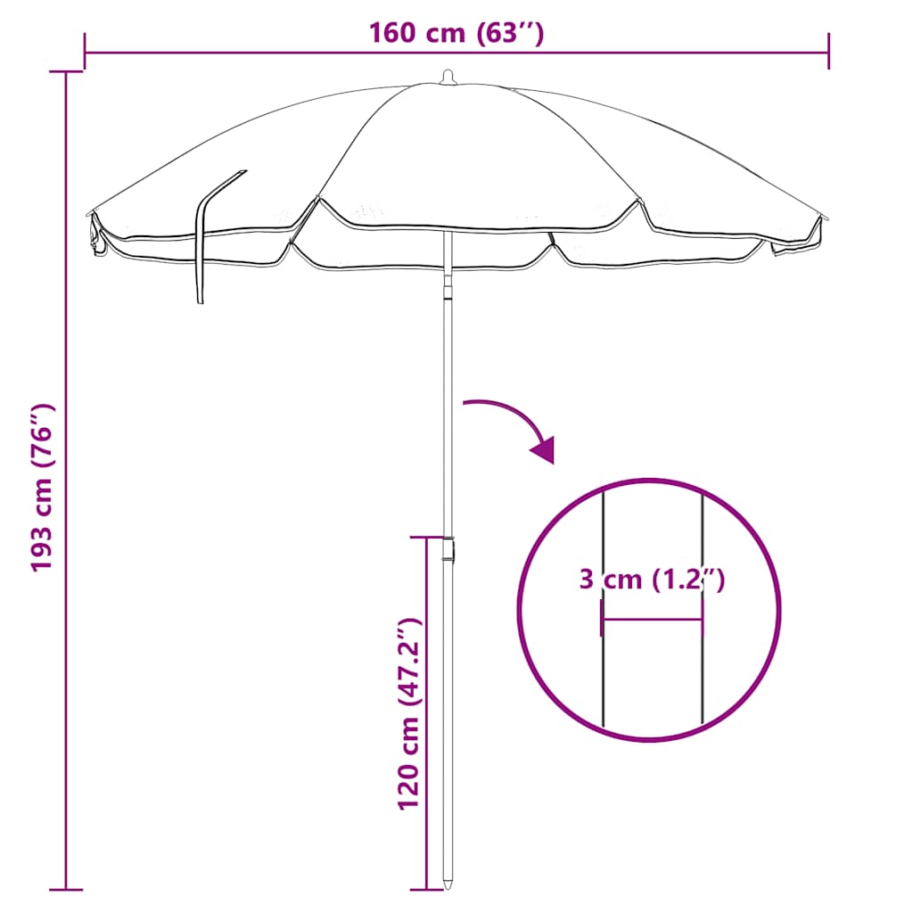 Sonnenschirm mit Stahlmast Anthrazit 180 cm