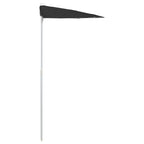Halb-Sonnenschirm mit Mast 180x90 cm Schwarz