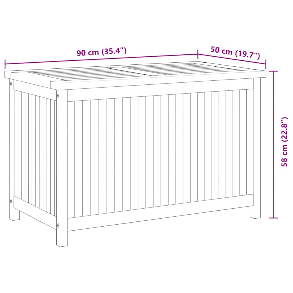 Gartenbox 90x50x58 cm Massivholz Teak