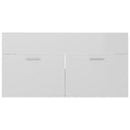 Waschbeckenunterschrank Hochglanz-Weiß 90x38,5x46cm