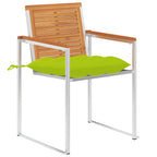 Gartenstühle mit Kissen 2 Stk. Massivholz Akazie und Stahl