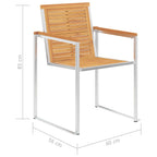 Gartenstühle mit Kissen 2 Stk. Massivholz Teak und Stahl