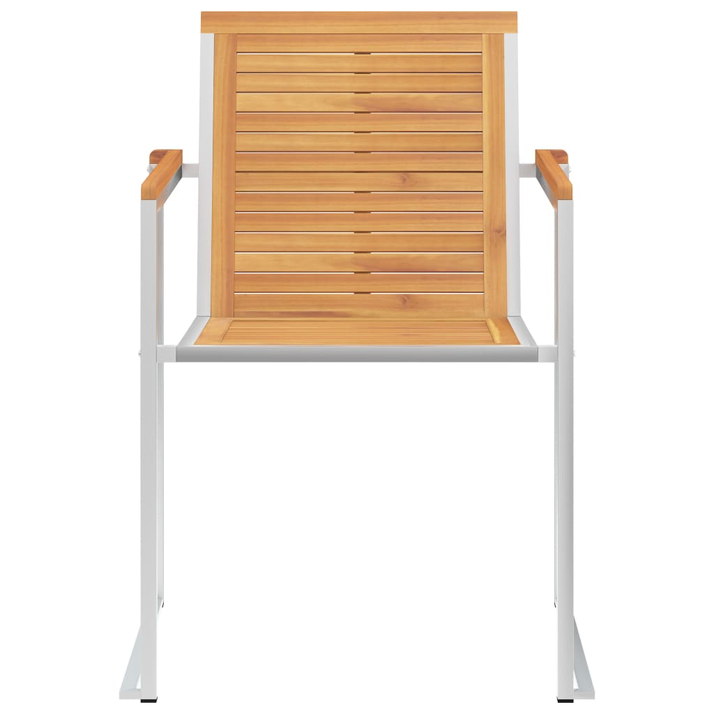 Gartenstühle mit Kissen 2 Stk. Massivholz Teak und Stahl