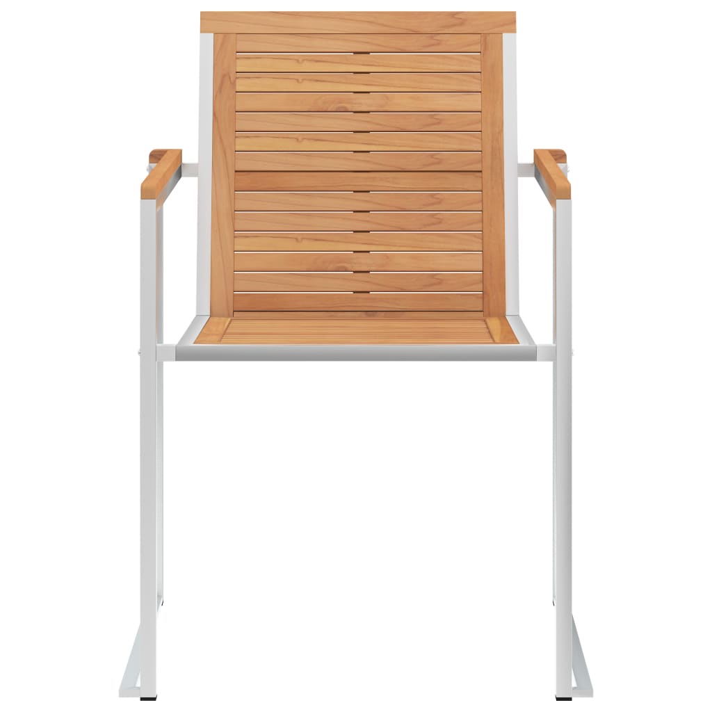 Gartenstühle mit Kissen 2 Stk. Massivholz Teak und Stahl