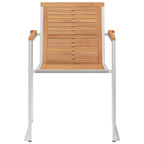 Gartenstühle mit Kissen 2 Stk. Massivholz Teak und Stahl