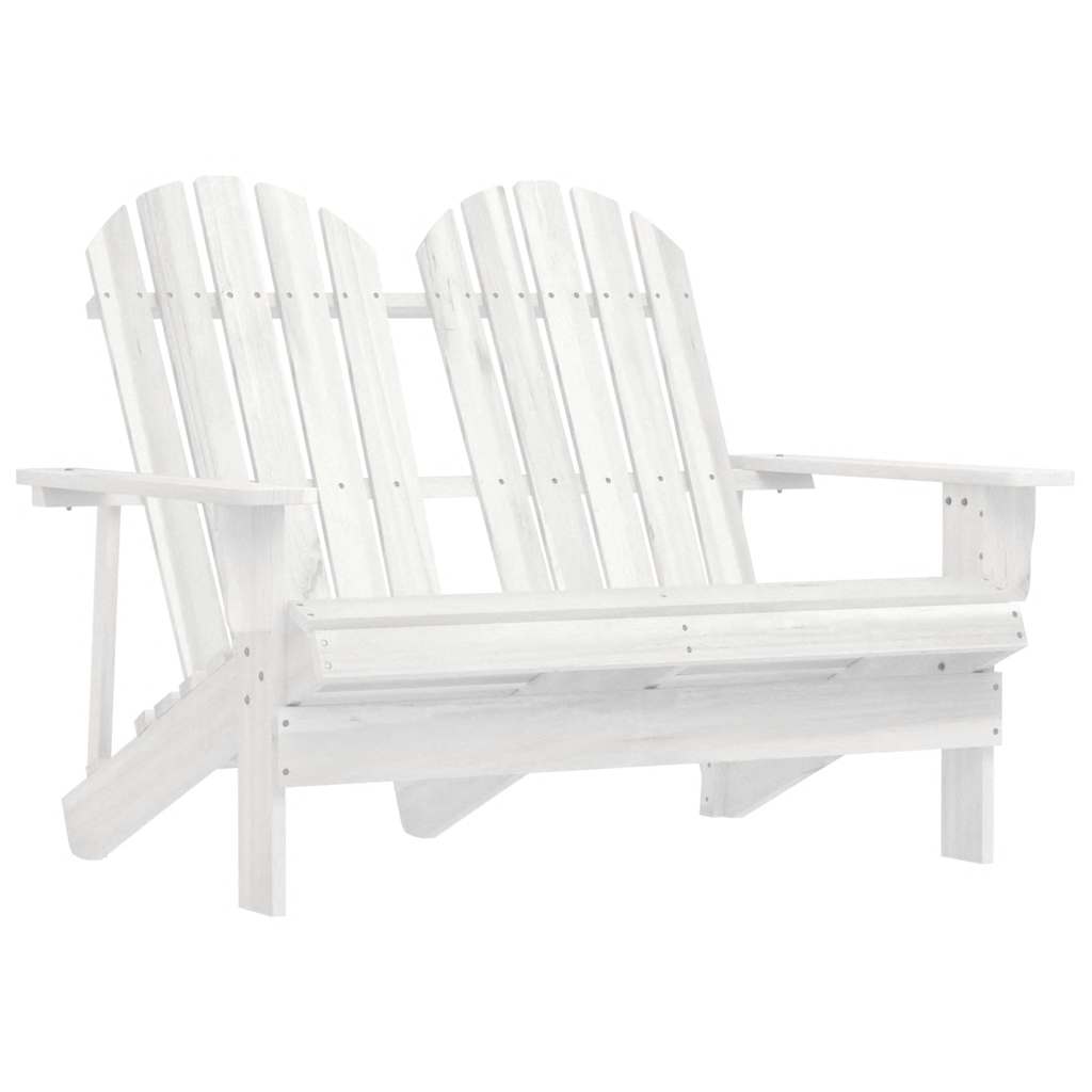 2-Sitzer Adirondack-Gartenbank Massivholz Tanne Weiß