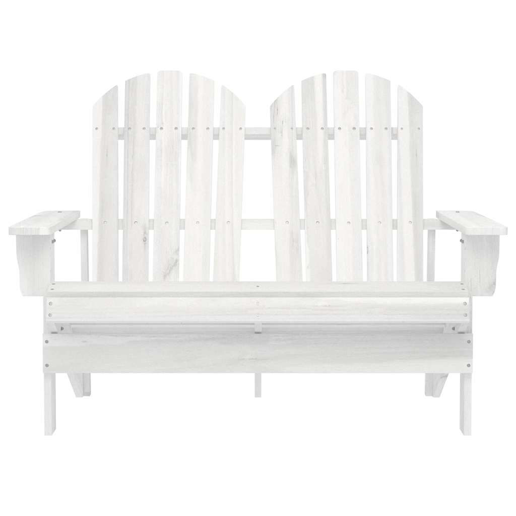 2-Sitzer Adirondack-Gartenbank Massivholz Tanne Weiß