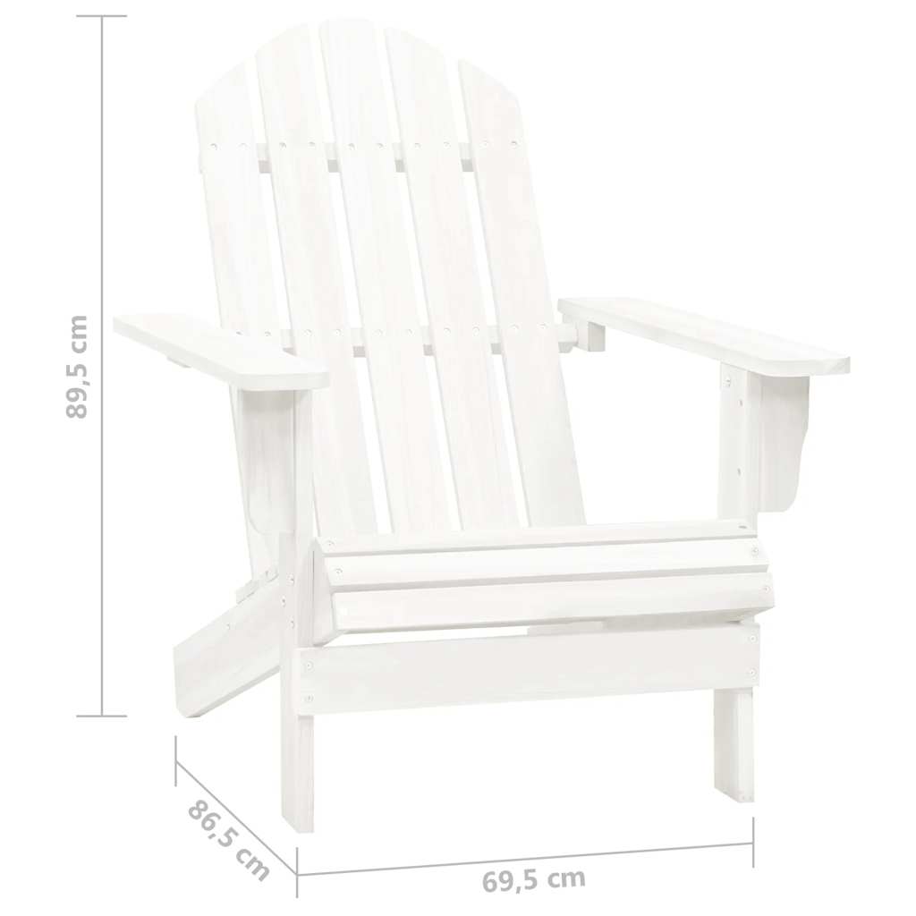 Adirondack-Gartenstuhl mit Tisch Massivholz Tanne Weiß